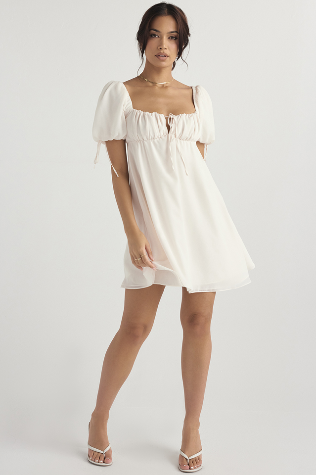 Minikleid aus Georgette mit Prinzessinnen-Print