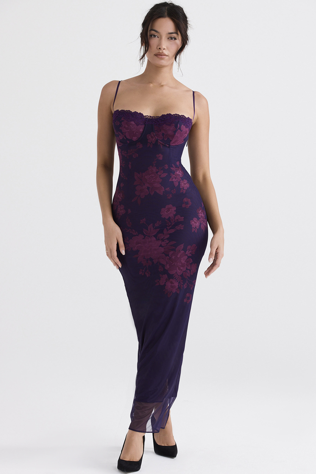 Vestido floral morado Aiza