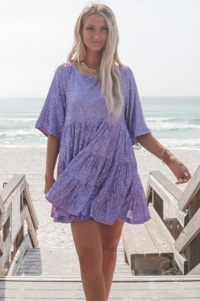 My Queen – Pailletten-Babydoll-Kleid