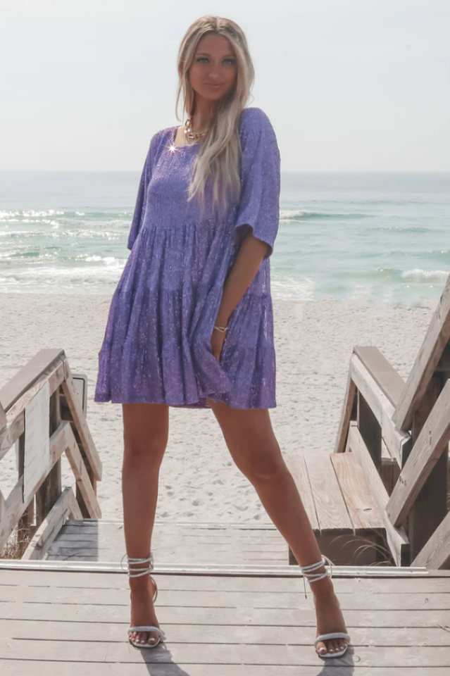 My Queen – Pailletten-Babydoll-Kleid
