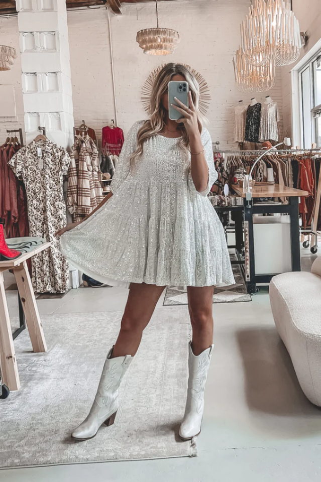 My Queen – Pailletten-Babydoll-Kleid