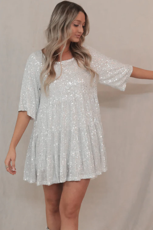 My Queen – Pailletten-Babydoll-Kleid