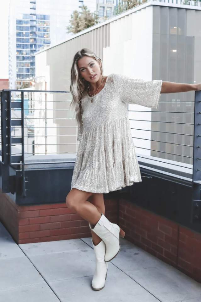 My Queen – Pailletten-Babydoll-Kleid