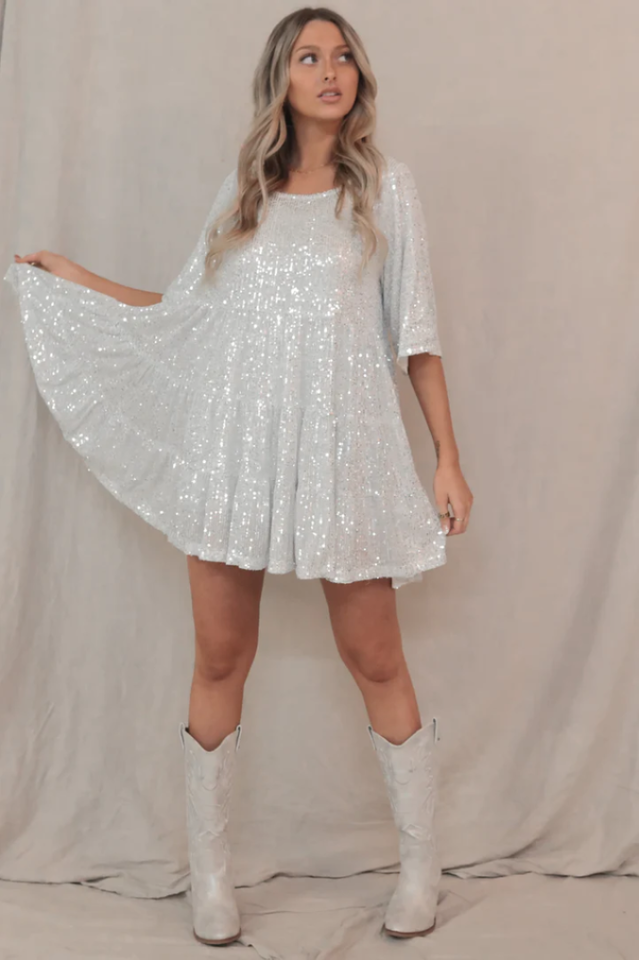 My Queen – Pailletten-Babydoll-Kleid