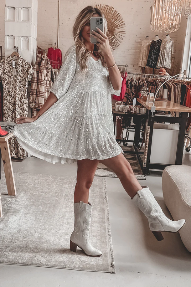 My Queen – Pailletten-Babydoll-Kleid