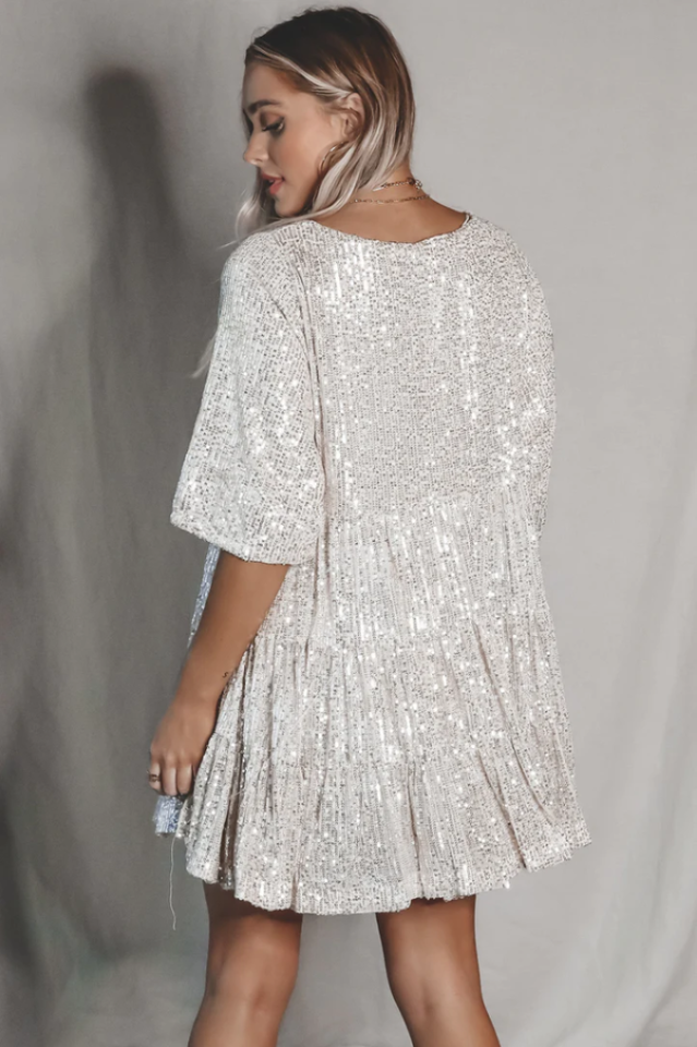 My Queen – Pailletten-Babydoll-Kleid