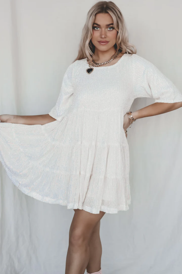 My Queen – Pailletten-Babydoll-Kleid