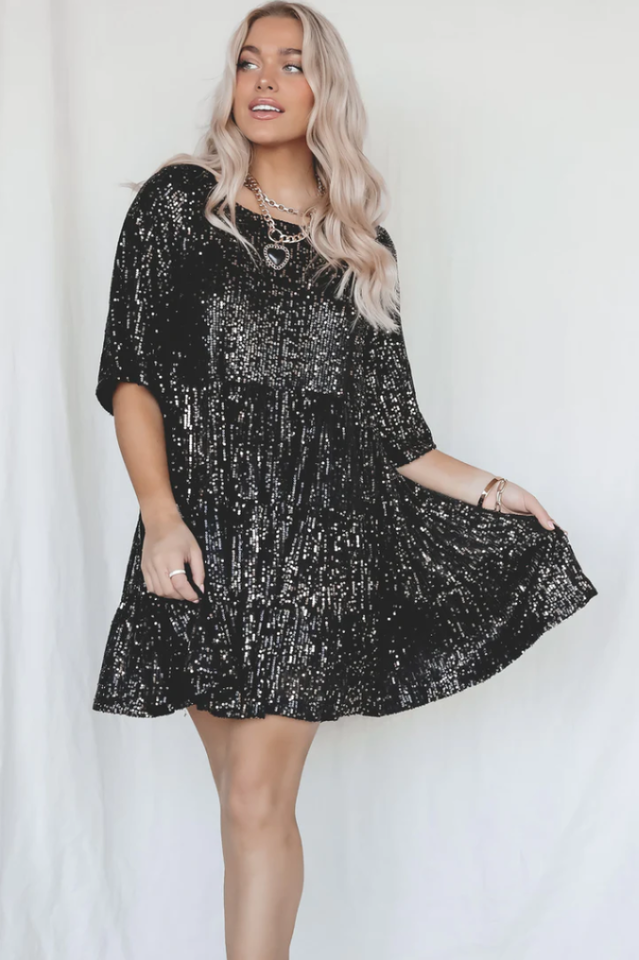 My Queen – Pailletten-Babydoll-Kleid