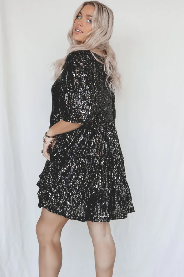 My Queen – Pailletten-Babydoll-Kleid