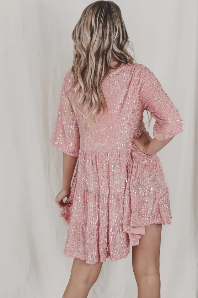 My Queen – Pailletten-Babydoll-Kleid