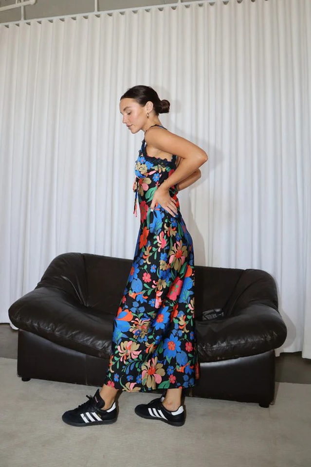 Ärmelloses Maxikleid „Miara“ mit Blumenmuster