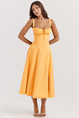 Carmen Tangerine Bustier-Sommerkleid