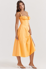 Carmen Tangerine Bustier-Sommerkleid