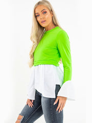 Round Neck Color Block Shirt Sai Feel