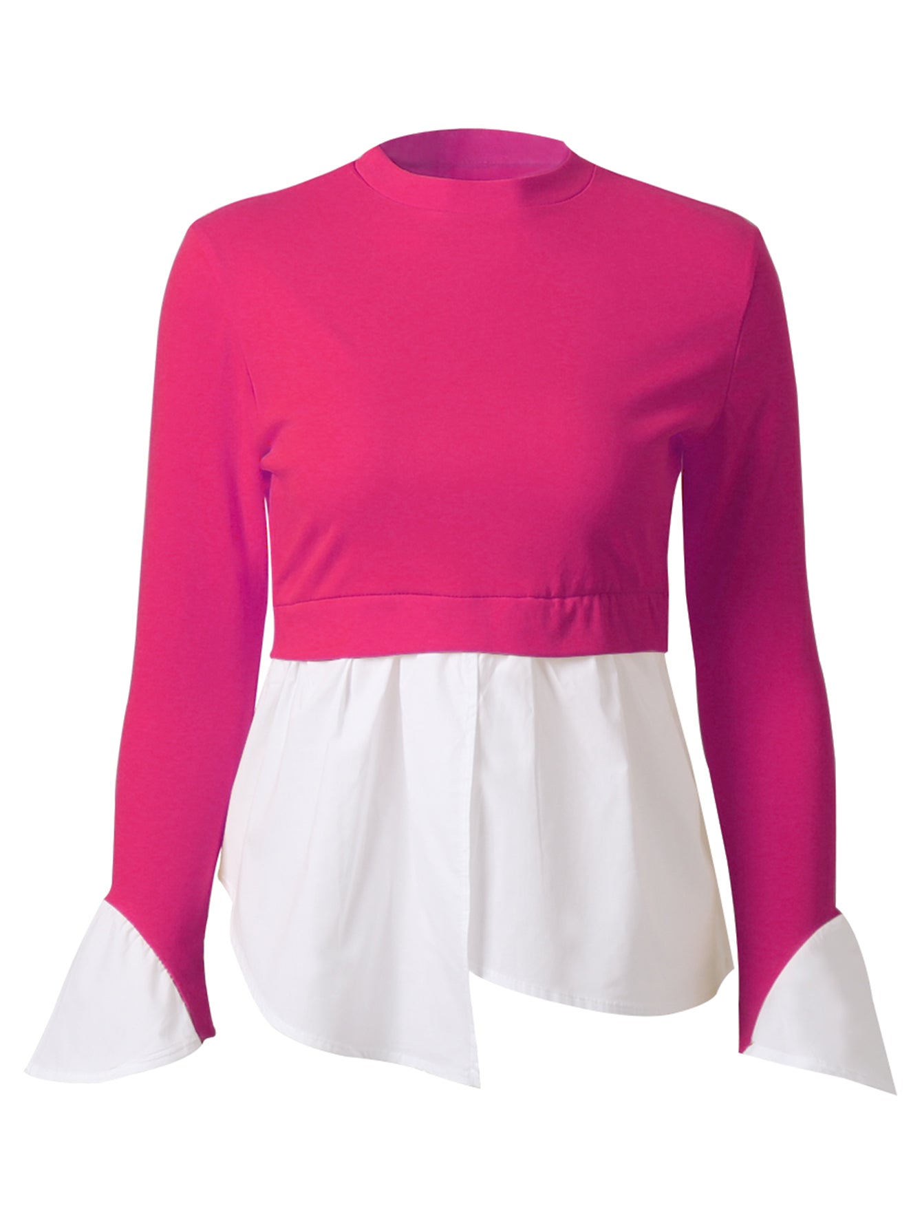 Round Neck Color Block Shirt Sai Feel