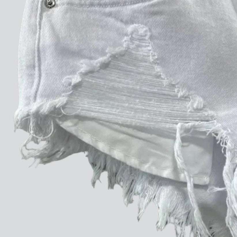 Distressed-Jeansshorts mit niedriger Taille