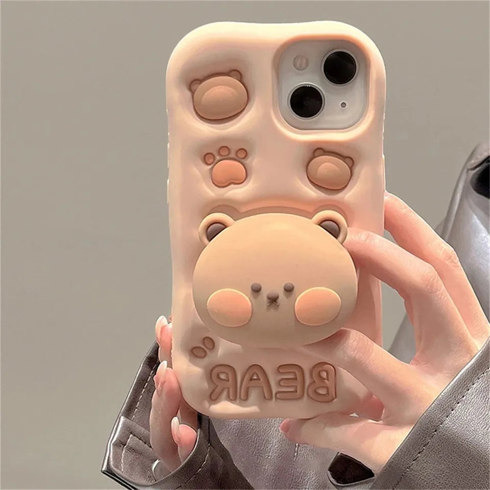 Kawaii 3D Bear iPhone Case
