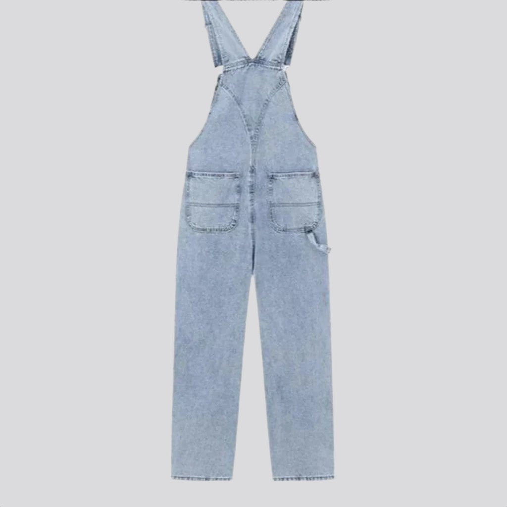 Gerader, lockerer Jeans-Jumpsuit für Damen