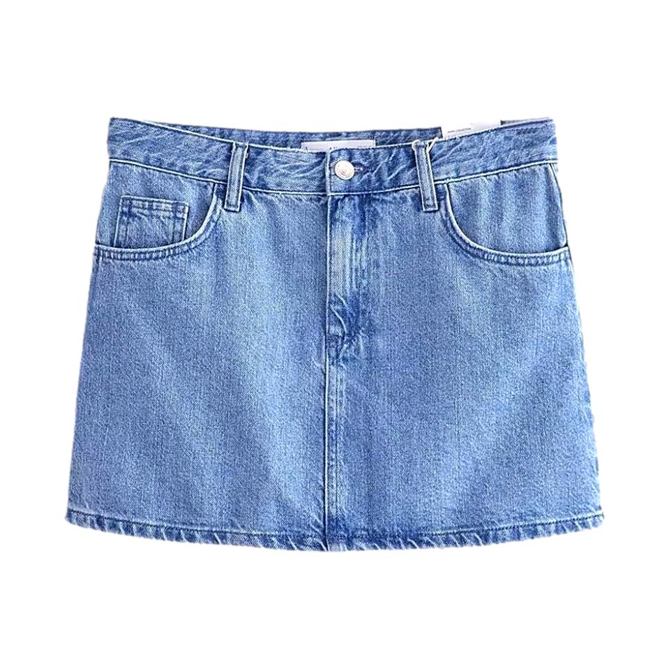 Gerade geschnittener Mini-Jeansrock
