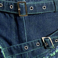 Faltenrock aus Jeans im Used-Look