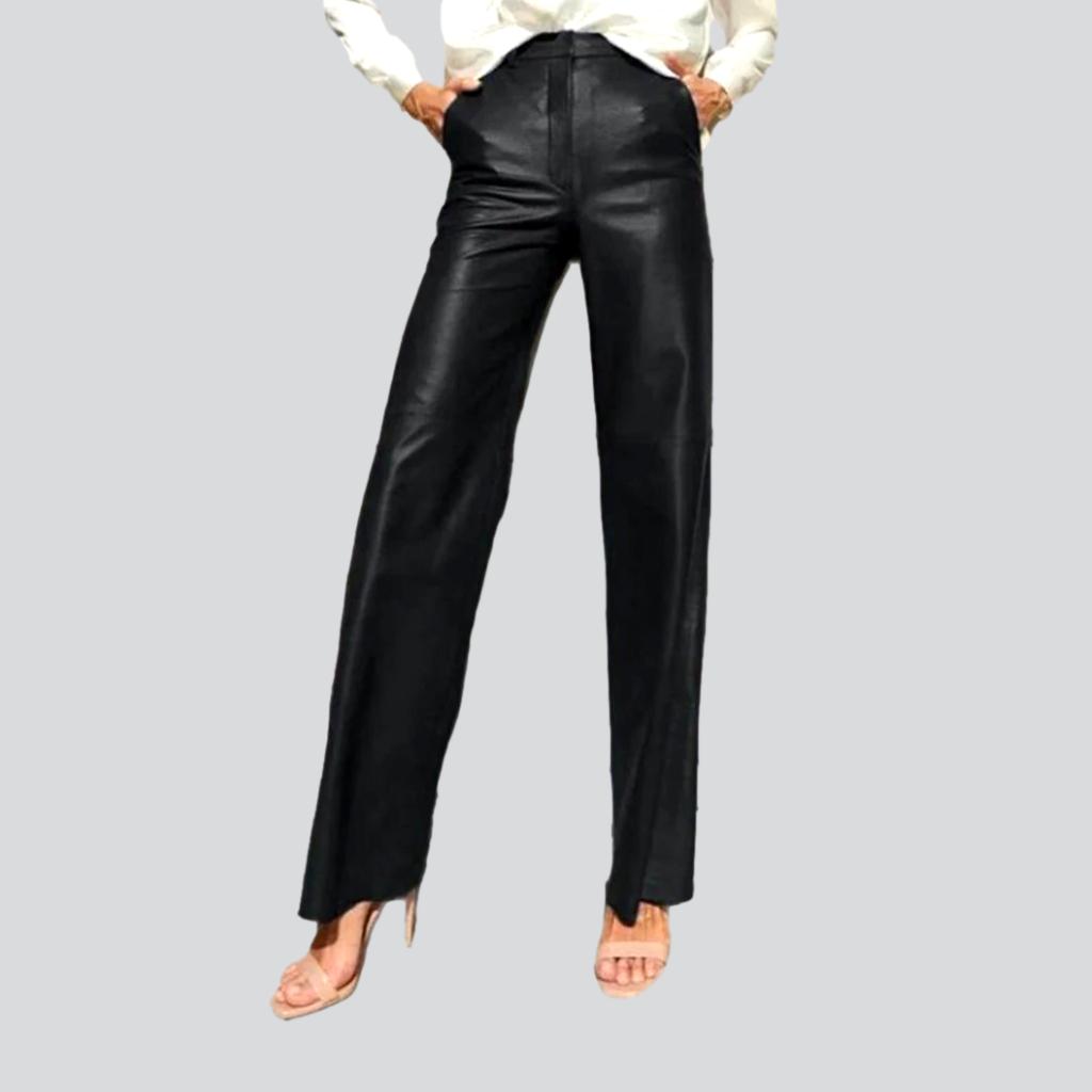 Weite Wachsjeanshose für Damen