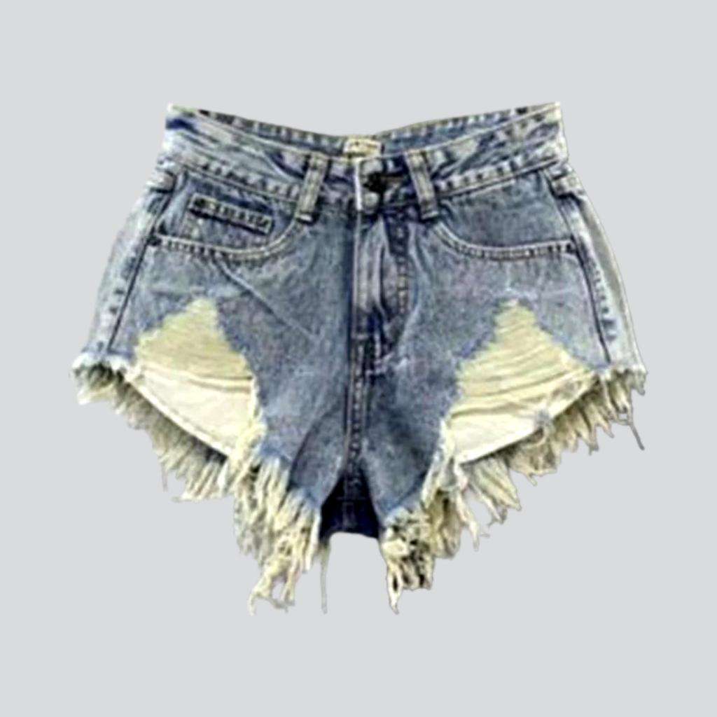 Distressed-Jeansshorts mit niedriger Taille