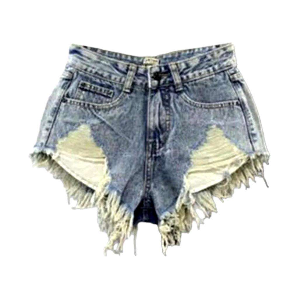 Distressed-Jeansshorts mit niedriger Taille