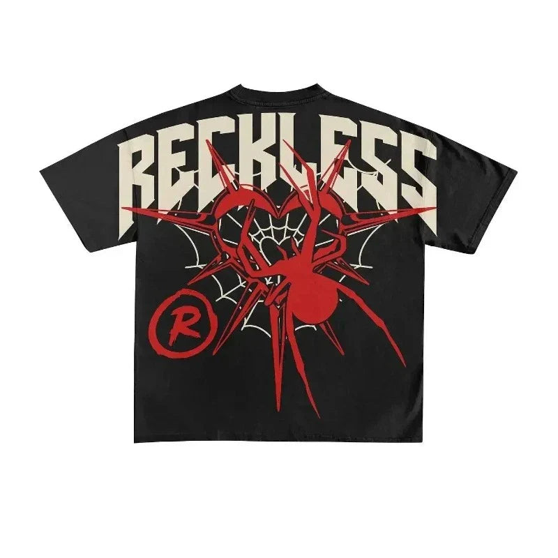 Camisetas con gráficos góticos estadounidenses de gran tamaño Y2K