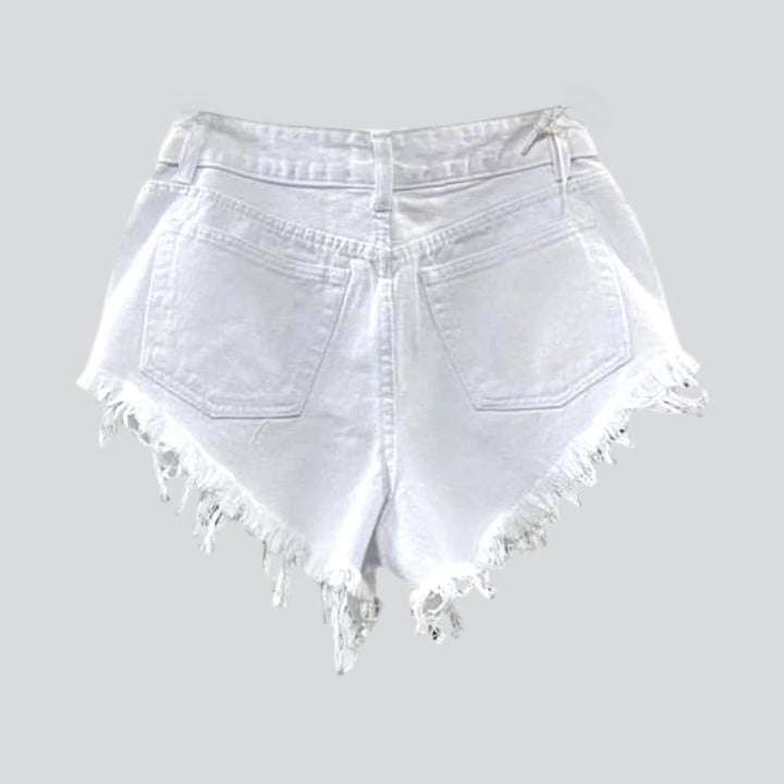 Distressed-Jeansshorts mit niedriger Taille