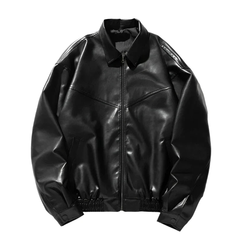 Chaqueta de cuero casual coreana