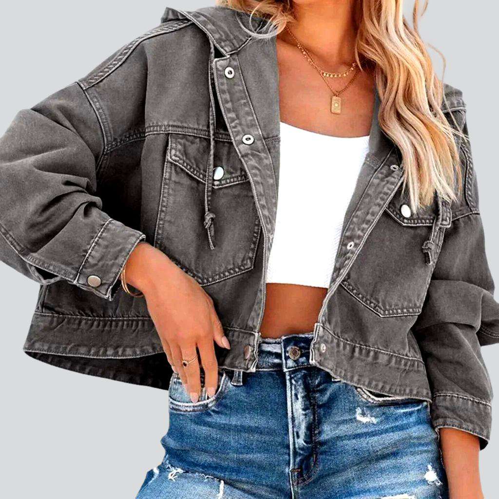 Short vintage jean jacket for ladies