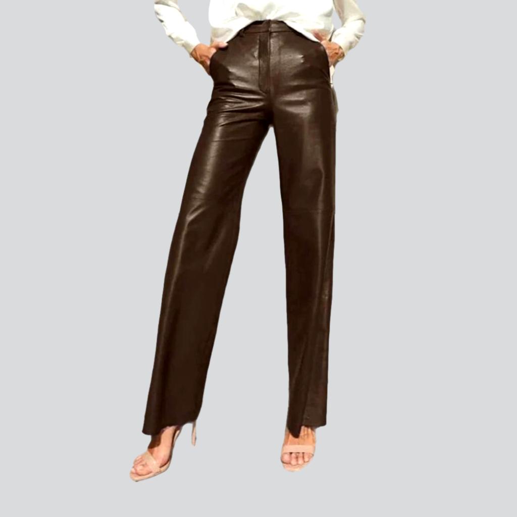 Weite Wachsjeanshose für Damen