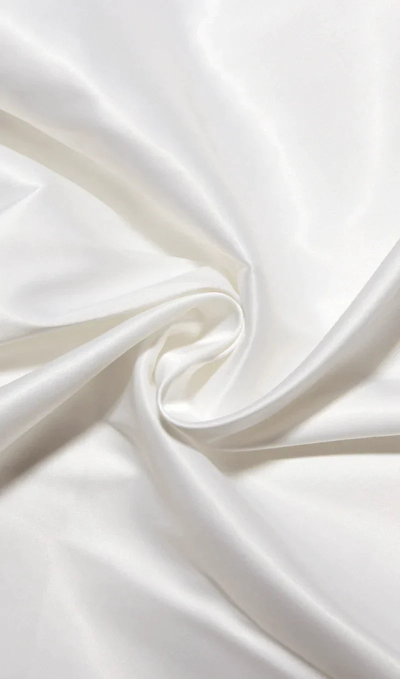 Satin Corset Midi Dress In White