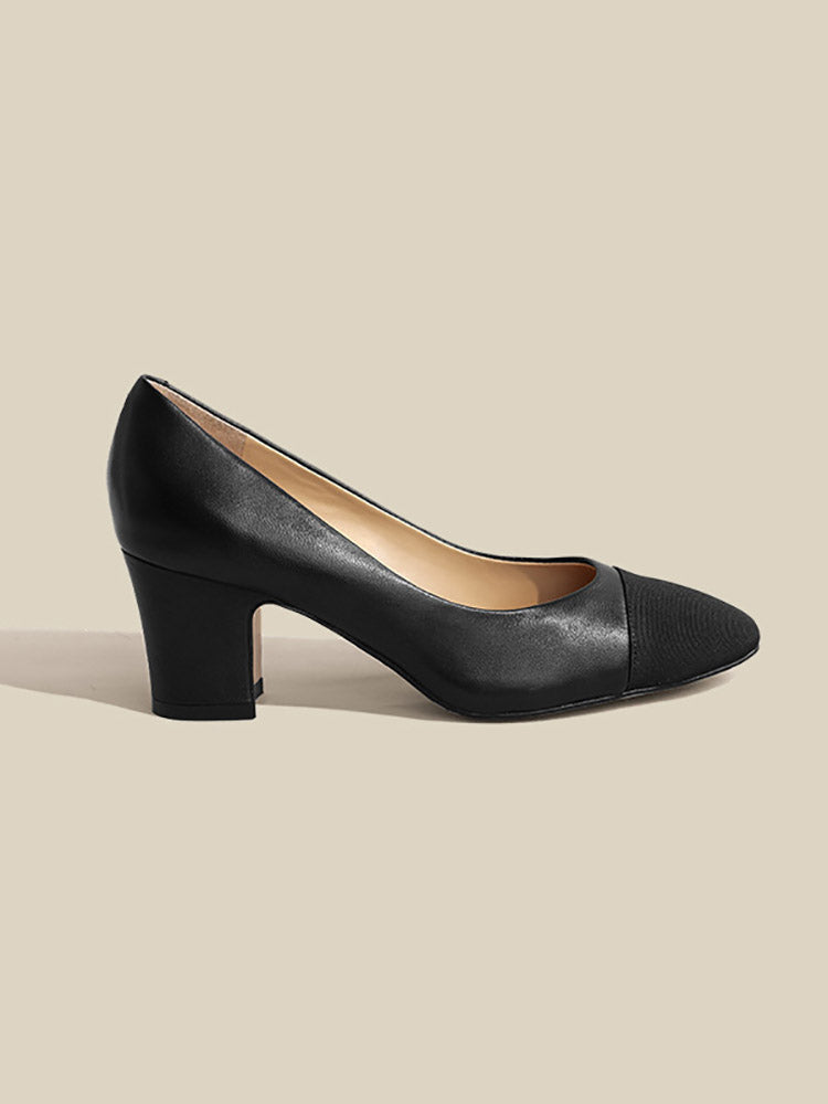 Slingback-Sandalen mit klobigem Absatz und spitzer Zehenpartie