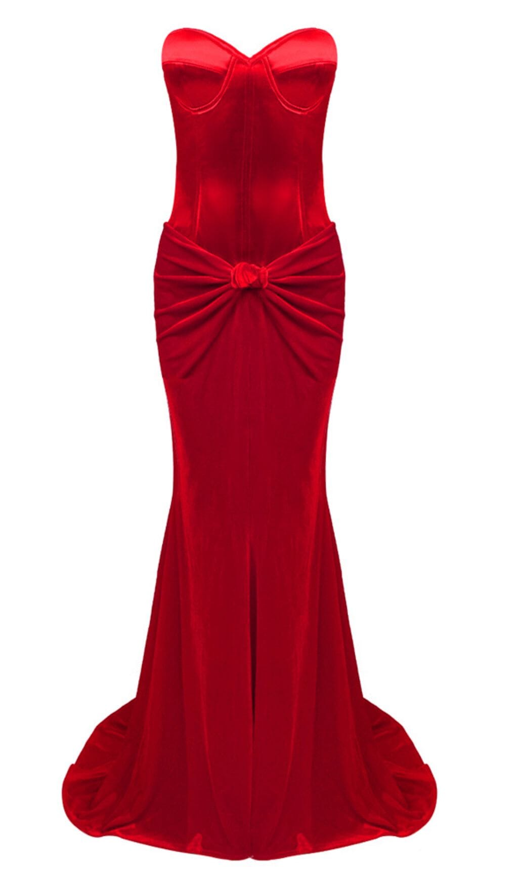 Trägerloses Korsett-Zweiteilerkleid in Rot