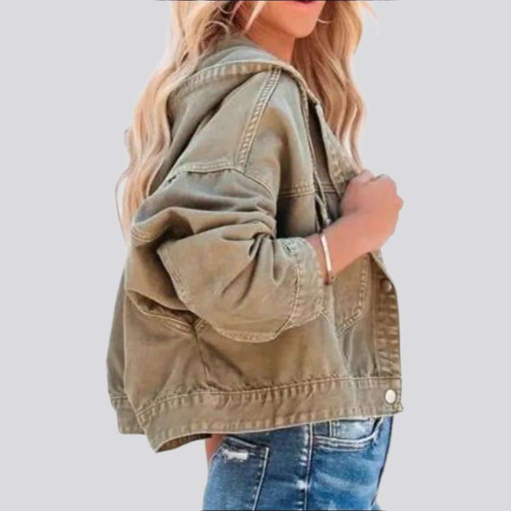 Short vintage jean jacket for ladies