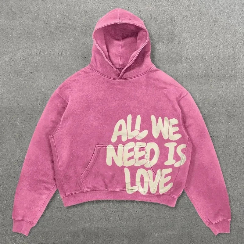 Sudadera con capucha gótica negra extragrande con gráfico para mujer