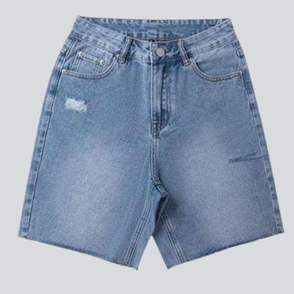 Jeansshorts mit Cut-Out-Bein für Damen