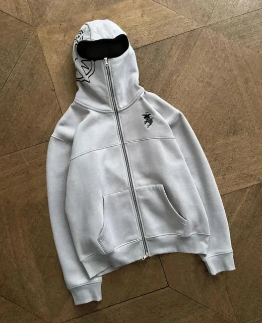 Sudadera con capucha extragrande negra con estampado gráfico de rayas