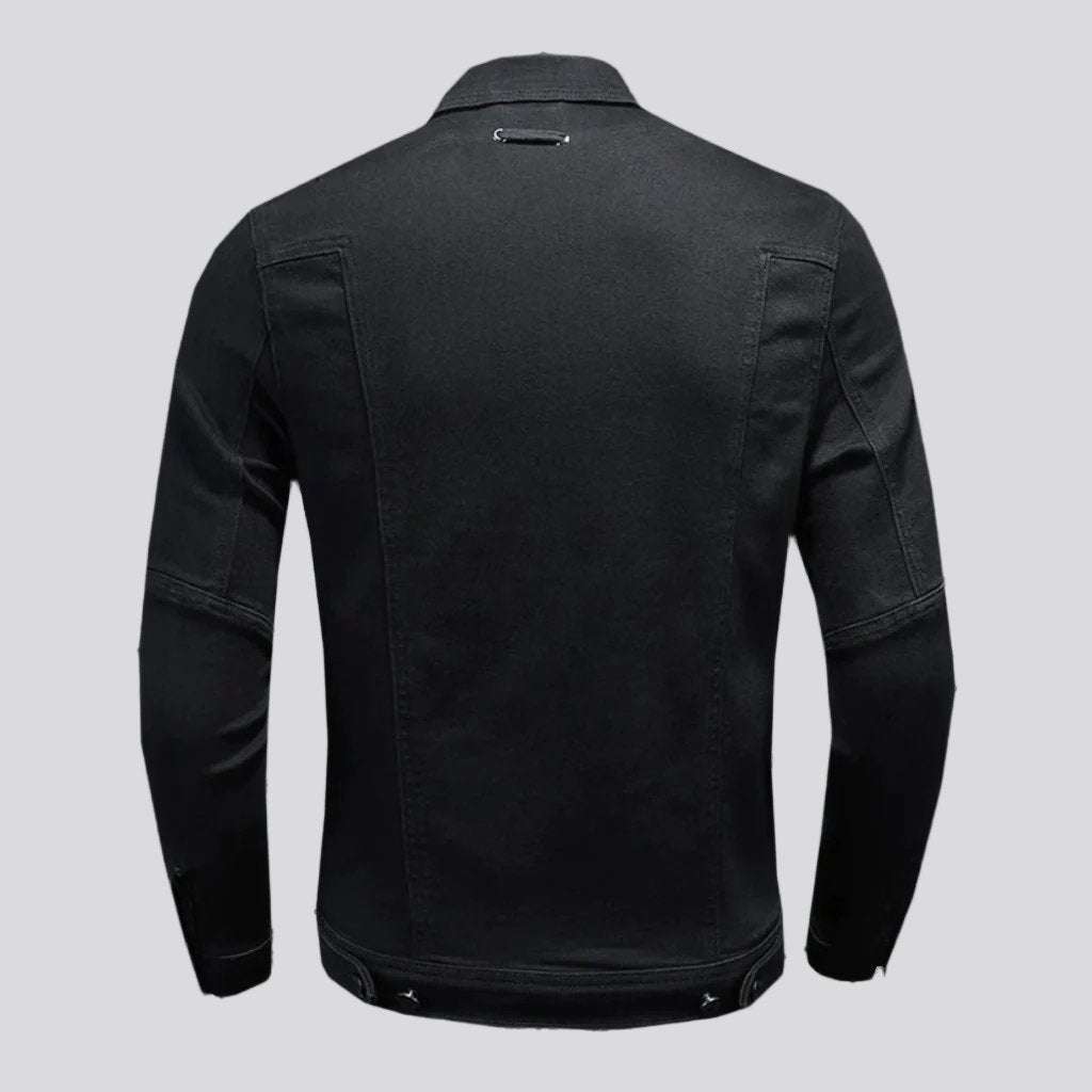 Chaqueta vaquera negra ajustada para hombre