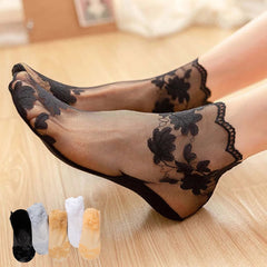 Dünne unsichtbare Spitzensocken