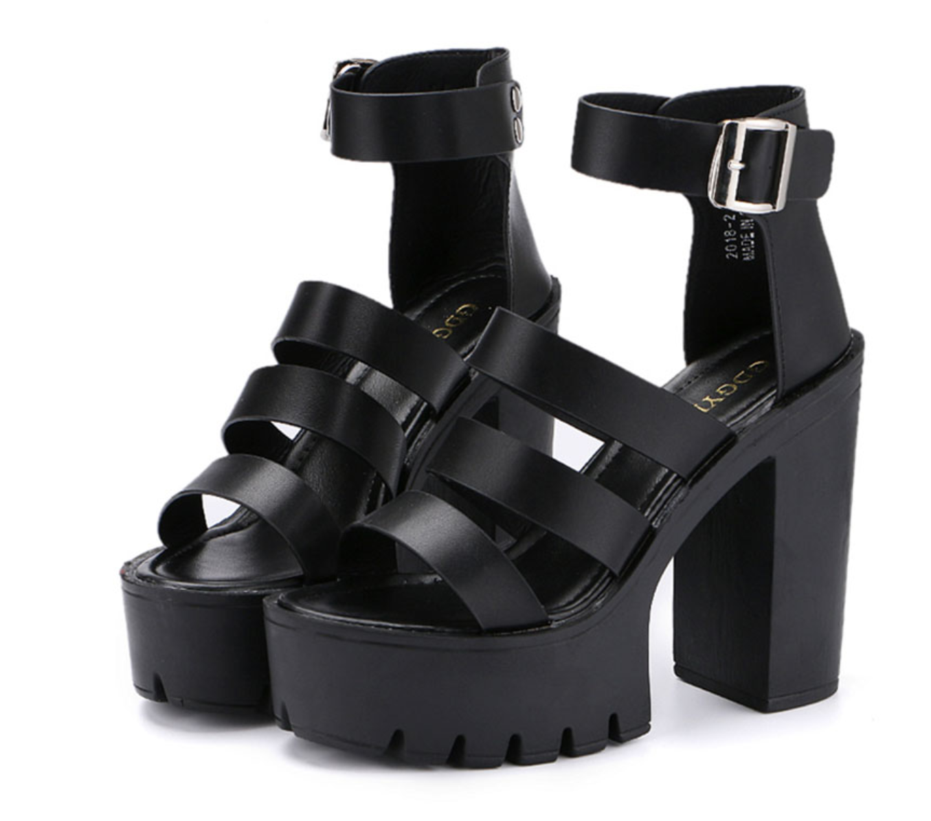 Sandalias de tacón cuadrado 