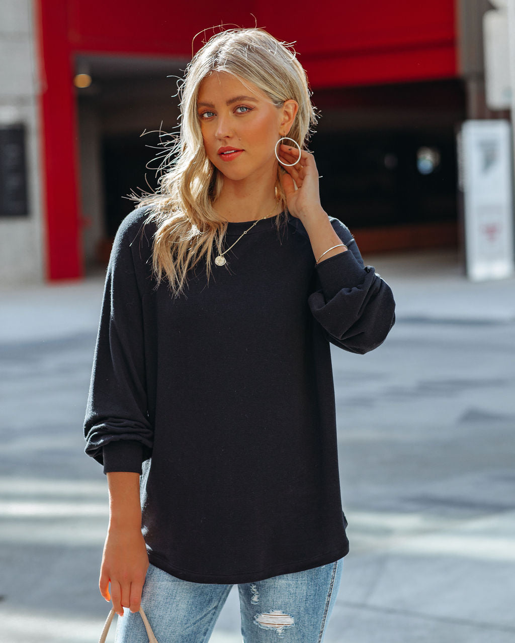 Serafina Raglan-Stricktop - Schwarz