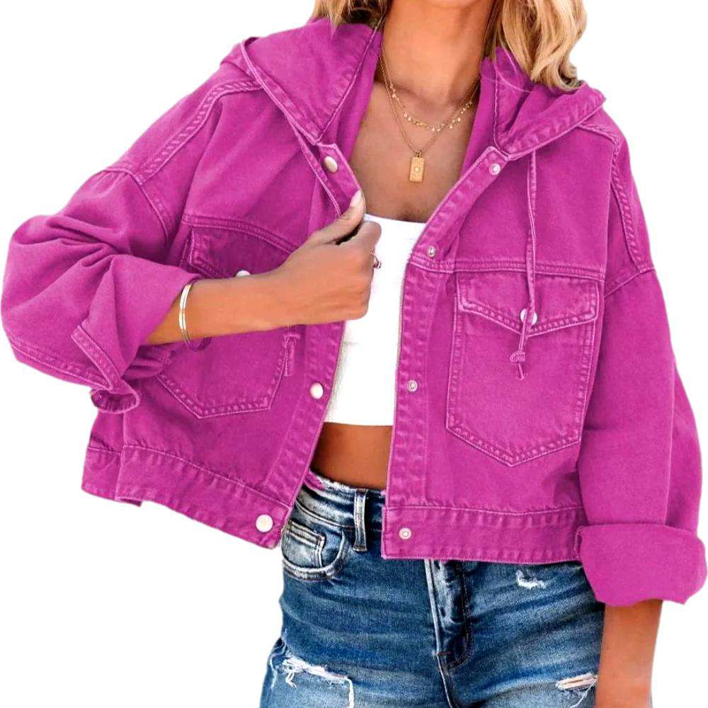 Short vintage jean jacket for ladies