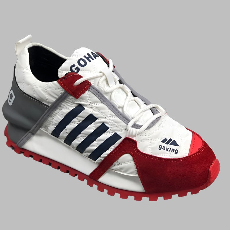 Unisex Bubuk Loafer Sneakers aus dickem Spaltleder mit überkreuzten Schnürsenkeln