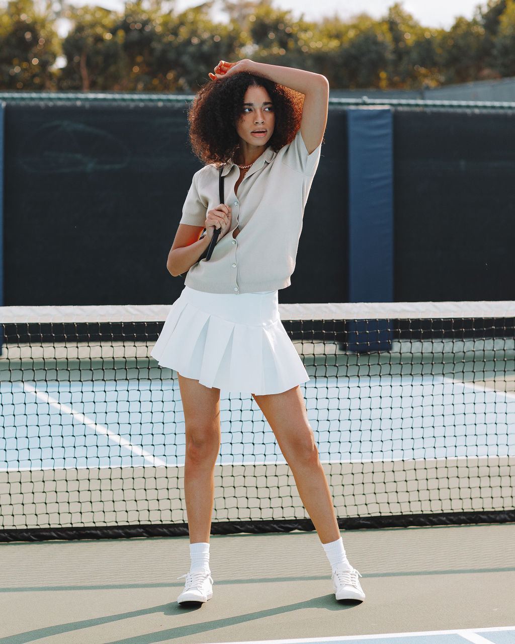 Sinclair Short Sleeve Button Down Polo Top - Taupe