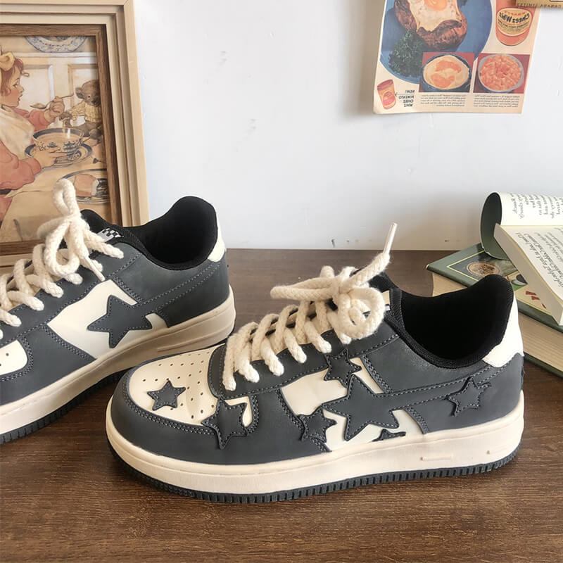 Y2K Sterne Patchwork Ästhetische Baddie Damen Sneakers