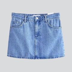 Gerade geschnittener Mini-Jeansrock