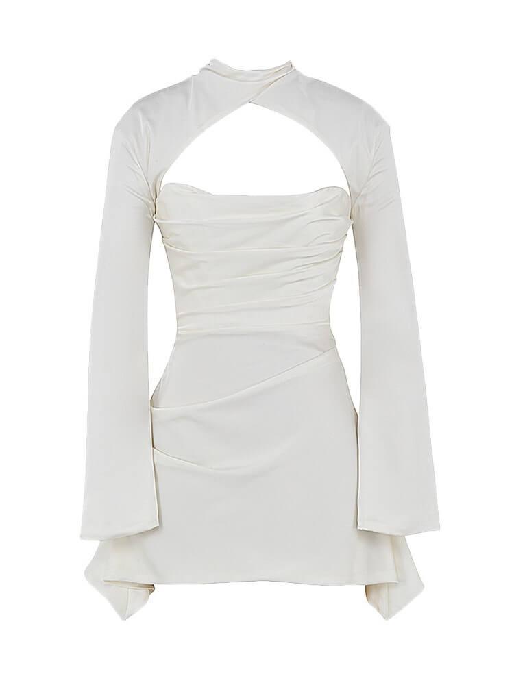 Sybil – Satin-Minikleid in Elfenbein