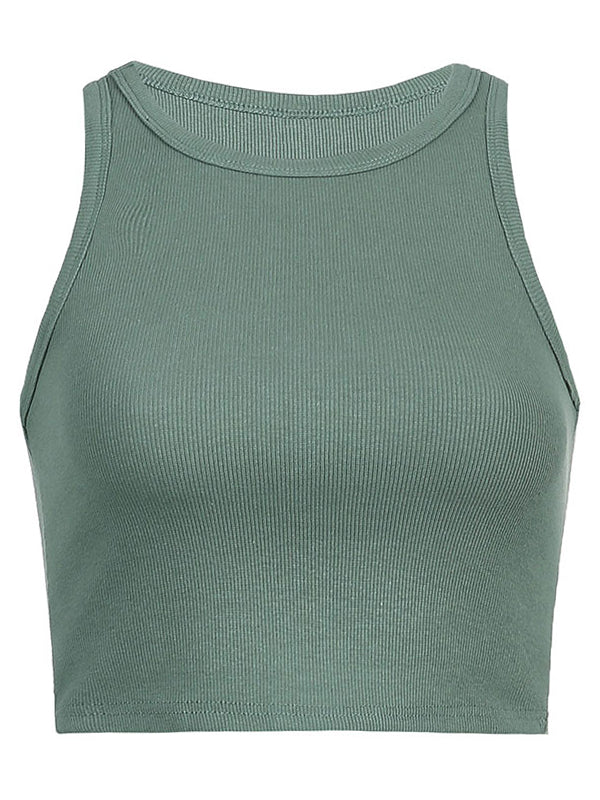 Kurzes Basic-Tanktop aus Strick